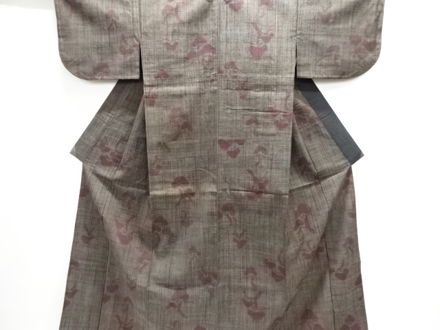 JAPANESE KIMONO / ANTIQUE HITOE KIMONO / SILK / MAWATA TSUMUGI / WOVEN PINE